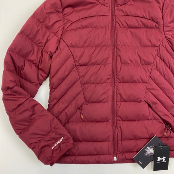 Under Armour Stretch 700 Down Jacket Women's Small 1355833 Burgundy Sample - Picture 5 of 8